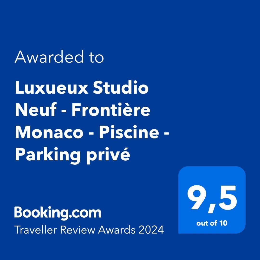 Luxueux Studio Neuf - Frontiere Monaco - Piscine - Parking Prive ภายนอก รูปภาพ